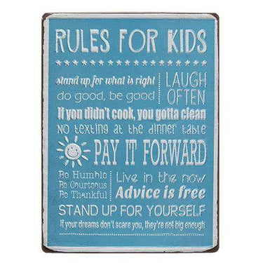 Rules For Kids Sign - The Fox Decor